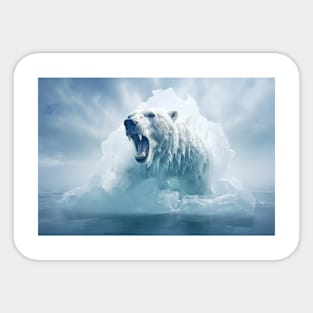 Polar Bear Animal Wildlife Wilderness Colorful Realistic Illustration Sticker